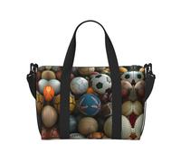 Sports Ball - Bolsa de viaje para mujer, bolsa de mano grande para fin de semana, bolsa de entrenamiento para gimnasio, bolsa de hospital para mamá, Black, Talla única