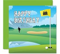 Sports Birthday Cards for Men Women - Golf Golfer - Golf Lovers Birthday Card for Mum Dad Brother Sister Son Daughter Uncle Auntie Cousin Nan Grandad, 145mm x 145mm Bday Greeting Cards