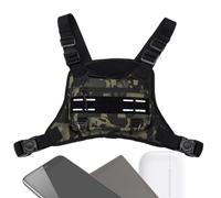 Sports Chest Bag, Adjustable Front Vest Training Bags, 31.3x25.6x5.2 inches Adorable Outdoor Multi-Functional Running Chest Pack for Phone, Earphones, Daily Use, Men