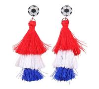 Sports Earrings,Team Color Jewelry - Soccer Earrings With Tassel Fun Fashion Accessories | Team Supports Sports EarringsS For Women Girls Fans Outdoor Travel Party Game Day Birthday Stadium