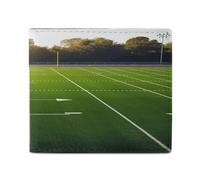 Sports Field in Green - Cartera delgada con bloqueo RFID, tarjetero minimalista, cartera plegable para hombres y mujeres, compacta para viajes