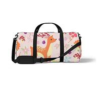 Sports Gym Duffle Bag for Yoga Dancing,Animal Pink Background, Workout Carry On Shoulder Bag for Women Men