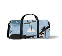 Sports Gym Duffle Bag for Yoga Dancing,Animal Sea Elements, Workout Carry On Shoulder Bag for Women Men