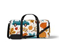 Sports Gym Duffle Bag for Yoga Dancing,Autumn Element Map, Workout Carry On Shoulder Bag for Women Men