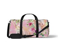 Sports Gym Duffle Bag for Yoga Dancing,Beautiful Water Color Unicorn, Workout Carry On Shoulder Bag for Women Men