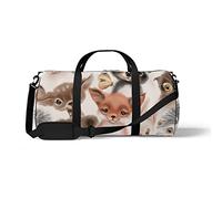 Sports Gym Duffle Bag for Yoga Dancing,Beautiful Watercolor Animals, Workout Carry On Shoulder Bag for Women Men