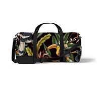 Sports Gym Duffle Bag for Yoga Dancing,Birds Tropical Leaves Flowers, Workout Carry On Shoulder Bag for Women Men