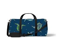 Sports Gym Duffle Bag for Yoga Dancing,Blue Green Little Turtles, Workout Carry On Shoulder Bag for Women Men