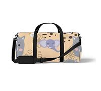 Sports Gym Duffle Bag for Yoga Dancing,Cartoon Animal Tribe, Workout Carry On Shoulder Bag for Women Men