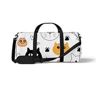 Sports Gym Duffle Bag for Yoga Dancing,Cat Fish Bones, Workout Carry On Shoulder Bag for Women Men
