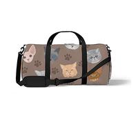 Sports Gym Duffle Bag for Yoga Dancing,Cat Head Seamless, Workout Carry On Shoulder Bag for Women Men