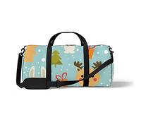 Sports Gym Duffle Bag for Yoga Dancing,Christmas Cute Animals, Workout Carry On Shoulder Bag for Women Men