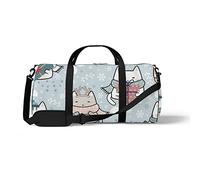 Sports Gym Duffle Bag for Yoga Dancing,Christmas Cute Cat, Workout Carry On Shoulder Bag for Women Men