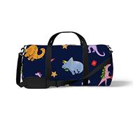Sports Gym Duffle Bag for Yoga Dancing,Christmas Dinosaurs, Workout Carry On Shoulder Bag for Women Men