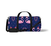 Sports Gym Duffle Bag for Yoga Dancing,Christmas Flamingo, Workout Carry On Shoulder Bag for Women Men