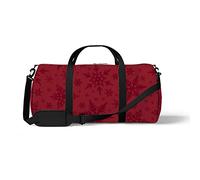 Sports Gym Duffle Bag for Yoga Dancing,Christmas Red Snowflake, Workout Carry On Shoulder Bag for Women Men