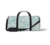Sports Gym Duffle Bag for Yoga Dancing,Christmas Snowflake Background, Workout Carry On Shoulder Bag for Women Men