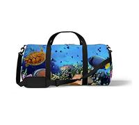 Sports Gym Duffle Bag for Yoga Dancing,Coral Fish and Turtles, Workout Carry On Shoulder Bag for Women Men