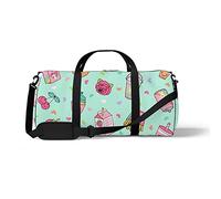Sports Gym Duffle Bag for Yoga Dancing,Cute Cartoon Food, Workout Carry On Shoulder Bag for Women Men