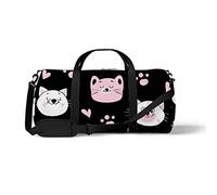 Sports Gym Duffle Bag for Yoga Dancing,Cute Cat'S Head, Workout Carry On Shoulder Bag for Women Men
