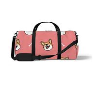 Sports Gym Duffle Bag for Yoga Dancing,Cute Corgi Face, Workout Carry On Shoulder Bag for Women Men