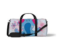 Sports Gym Duffle Bag for Yoga Dancing,Cute Elephant with Flowers, Workout Carry On Shoulder Bag for Women Men