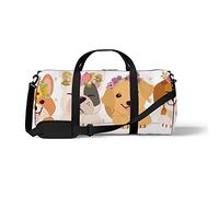 Sports Gym Duffle Bag for Yoga Dancing,Cute Happy Dogs, Workout Carry On Shoulder Bag for Women Men