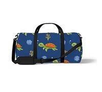 Sports Gym Duffle Bag for Yoga Dancing,Cute Marine Little Turtles, Workout Carry On Shoulder Bag for Women Men