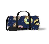 Sports Gym Duffle Bag for Yoga Dancing,Cute Sloth Donut, Workout Carry On Shoulder Bag for Women Men