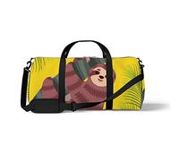 Sports Gym Duffle Bag for Yoga Dancing,Cute Sloth Leaves, Workout Carry On Shoulder Bag for Women Men