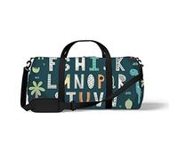 Sports Gym Duffle Bag for Yoga Dancing,Dinosaur Funny Letters, Workout Carry On Shoulder Bag for Women Men