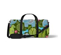 Sports Gym Duffle Bag for Yoga Dancing,Elephant Plant Diagram, Workout Carry On Shoulder Bag for Women Men
