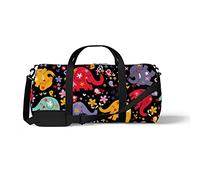 Sports Gym Duffle Bag for Yoga Dancing,Elephants Birds Flowers, Workout Carry On Shoulder Bag for Women Men