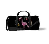 Sports Gym Duffle Bag for Yoga Dancing,Embroidery Flamingo, Workout Carry On Shoulder Bag for Women Men