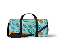 Sports Gym Duffle Bag for Yoga Dancing,Fishes on Blue Water, Workout Carry On Shoulder Bag for Women Men