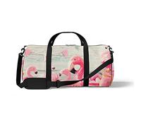 Sports Gym Duffle Bag for Yoga Dancing,Flamingo Cup Cake, Workout Carry On Shoulder Bag for Women Men