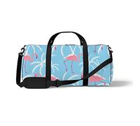Sports Gym Duffle Bag for Yoga Dancing,Flamingo Palm Trees, Workout Carry On Shoulder Bag for Women Men