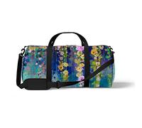 Sports Gym Duffle Bag for Yoga Dancing,Flower Watercolor Painting, Workout Carry On Shoulder Bag for Women Men