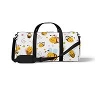Sports Gym Duffle Bag for Yoga Dancing,Flying Cute Bees, Workout Carry On Shoulder Bag for Women Men