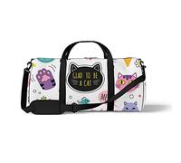 Sports Gym Duffle Bag for Yoga Dancing,Funny Doodle Cat, Workout Carry On Shoulder Bag for Women Men