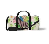 Sports Gym Duffle Bag for Yoga Dancing,Funny Jungle Animals, Workout Carry On Shoulder Bag for Women Men