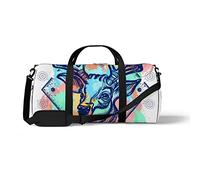 Sports Gym Duffle Bag for Yoga Dancing,Geometric Color Deer, Workout Carry On Shoulder Bag for Women Men