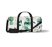 Sports Gym Duffle Bag for Yoga Dancing,Golden Eucalyptus Leaves, Workout Carry On Shoulder Bag for Women Men