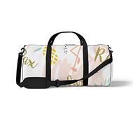 Sports Gym Duffle Bag for Yoga Dancing,Happy Pink Flamingo, Workout Carry On Shoulder Bag for Women Men