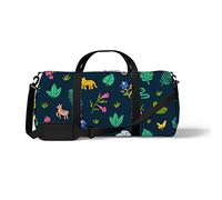Sports Gym Duffle Bag for Yoga Dancing,Jungle Wildlife Nature, Workout Carry On Shoulder Bag for Women Men
