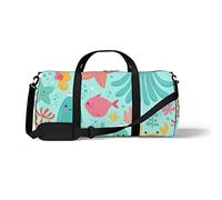 Sports Gym Duffle Bag for Yoga Dancing,Lovely Marine Life, Workout Carry On Shoulder Bag for Women Men