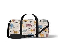 Sports Gym Duffle Bag for Yoga Dancing,Lovely Wild Animals, Workout Carry On Shoulder Bag for Women Men