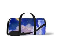 Sports Gym Duffle Bag for Yoga Dancing,Moon Stars Night Sky, Workout Carry On Shoulder Bag for Women Men
