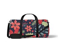 Sports Gym Duffle Bag for Yoga Dancing,New Year Flowers, Workout Carry On Shoulder Bag for Women Men