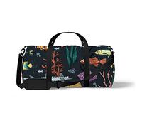 Sports Gym Duffle Bag for Yoga Dancing,Ocean Underwater Animals, Workout Carry On Shoulder Bag for Women Men